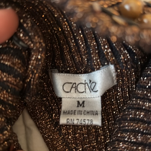 Cache Unique Vintage Beaded Top  Size Medium Excellent Condition! - Picture 9 of 9